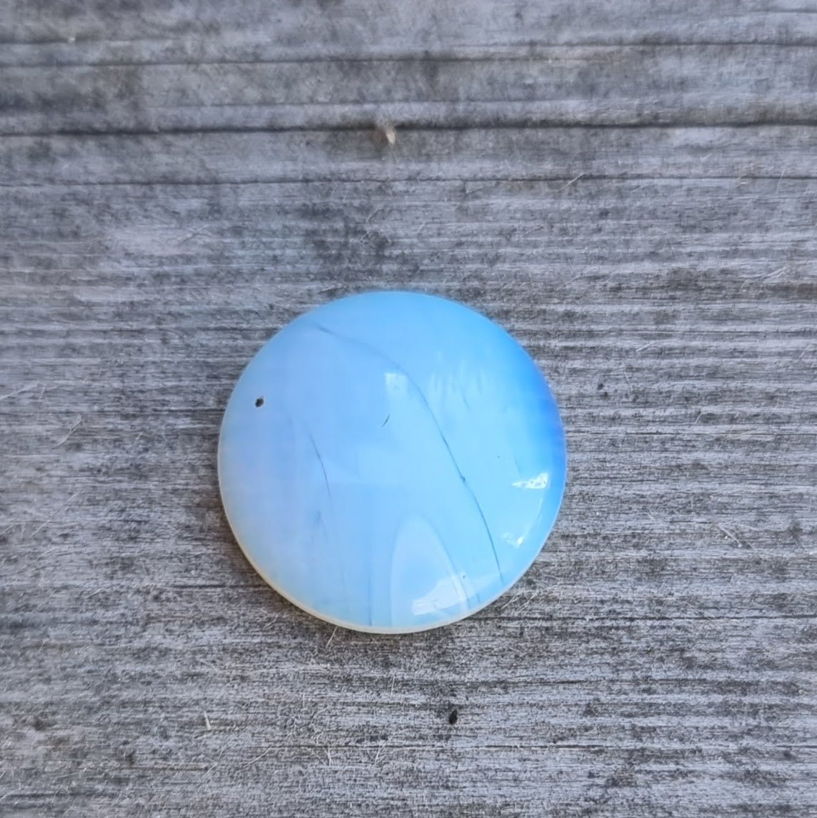 Cabochon - Rund Mjölkig vit 18mm 1 styck