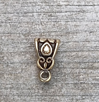 Berlockhållare Bronsfärgade - Elegant större modell, 10x8mm, 1 styck