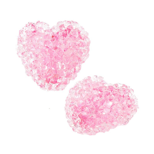 Akrylpärla - Lyx hjärta Rosa 13x12mm