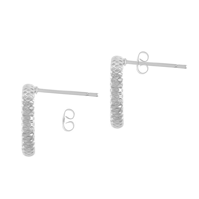 Örstickare Rostfrittstål -  Hamrad cirkel 14mm, 2- pack