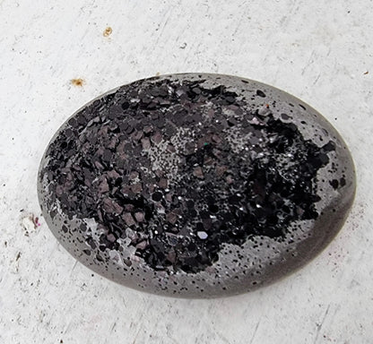 Cabochon  smyckesbetong - Oval Gråsvart 40x30mm 1 styck