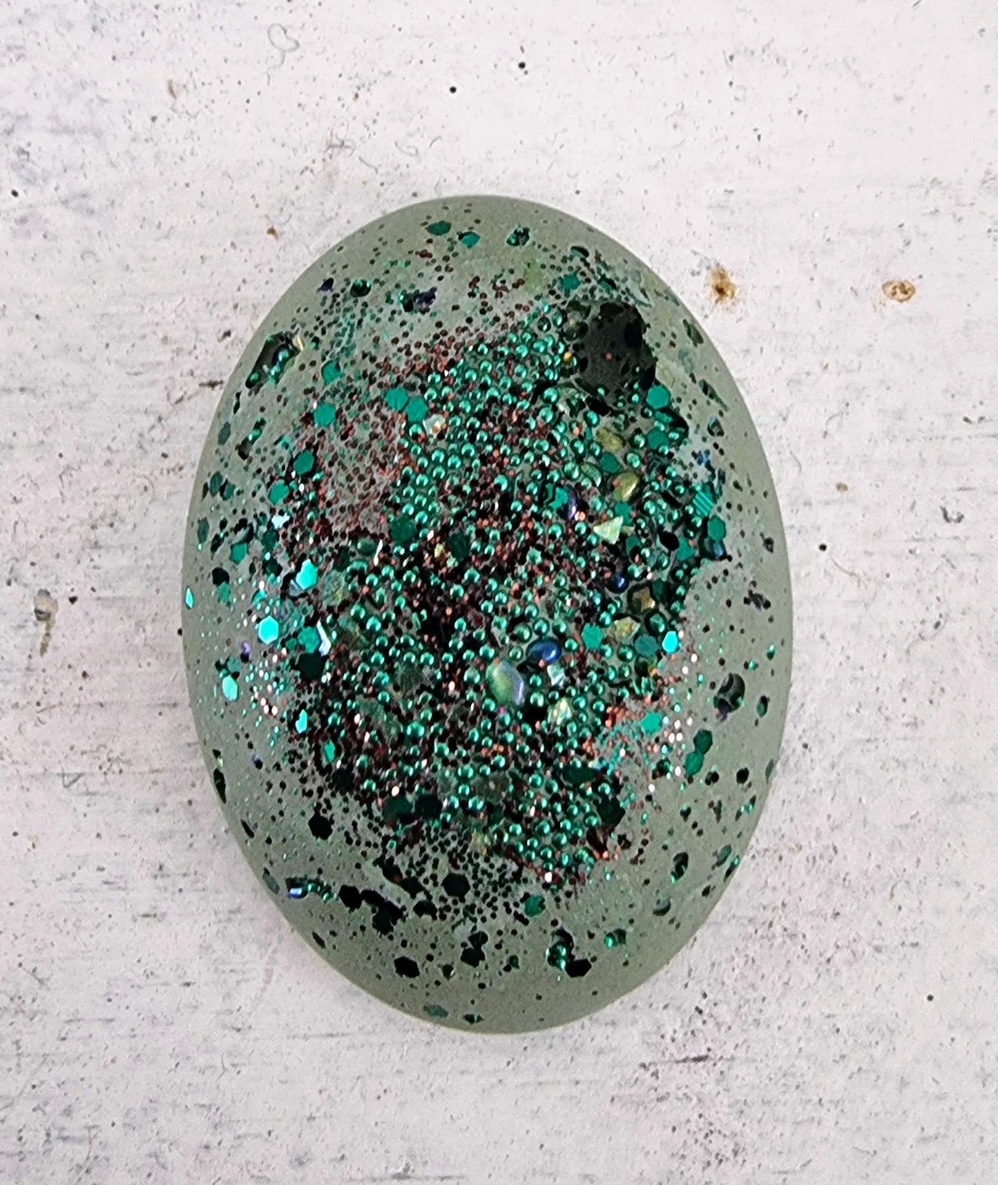 Cabochon  smyckesbetong - Oval Mörkgrön 40x30mm 1 styck