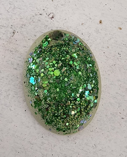 Cabochon  smyckesbetong - Oval Grön 40x30mm 1 styck