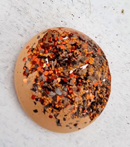 Cabochon  smyckesbetong - Rund Orange 30mm 1 styck