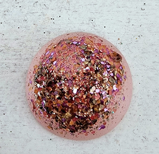 Cabochon  smyckesbetong - Rund Rosa 30mm 1 styck