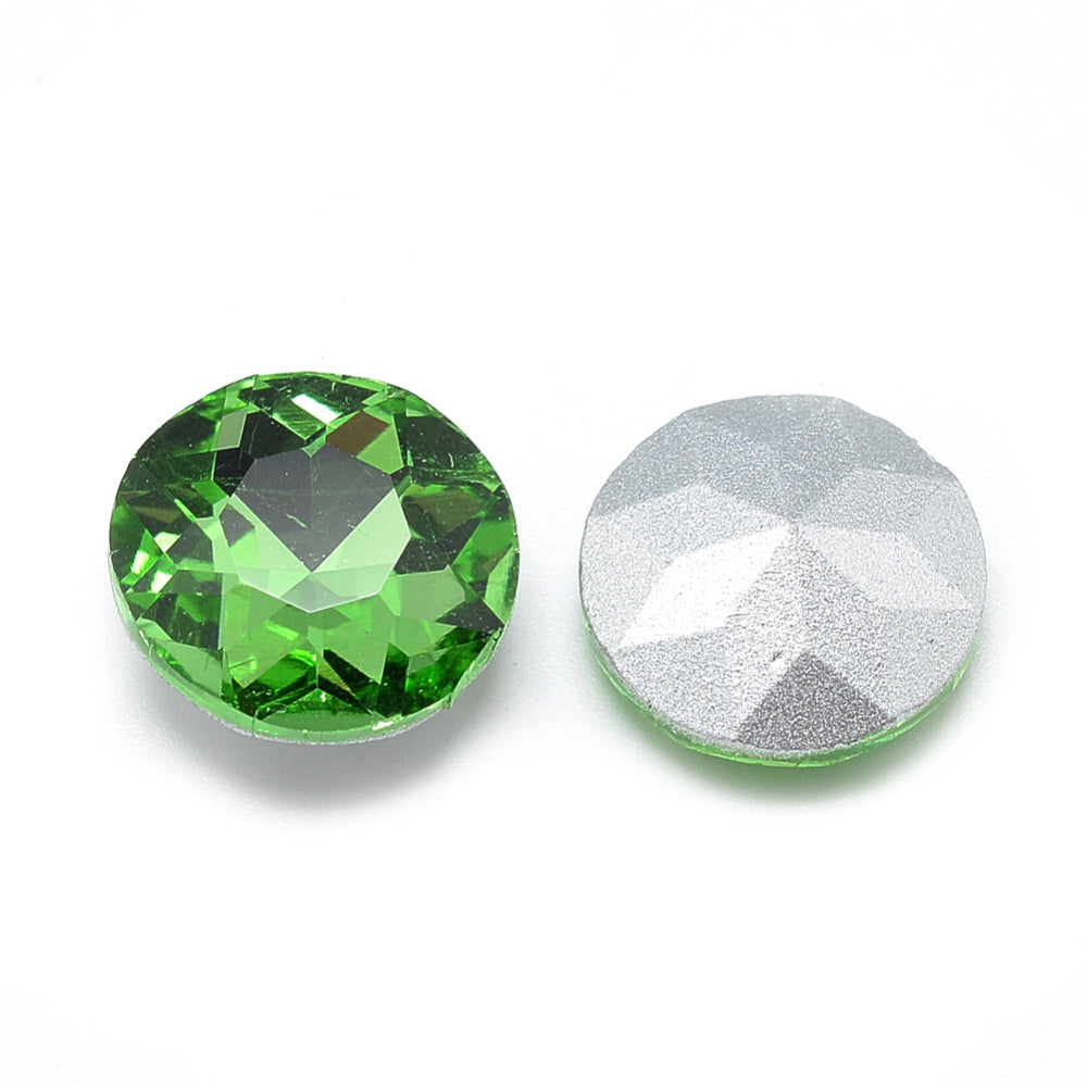 Kinesisk strass- Round stone Light Green 8mm 1styck