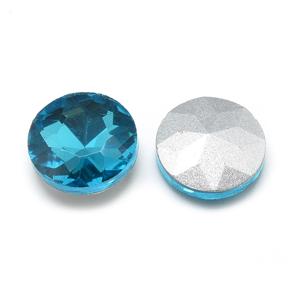 Kinesisk strass- Round stone Deep Sky Blue 8mm 1styck