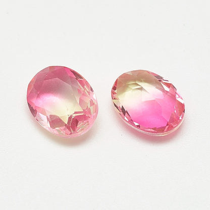 Kinesisk strass - Oval Light Rose/Yellow  8x10mm 1styck