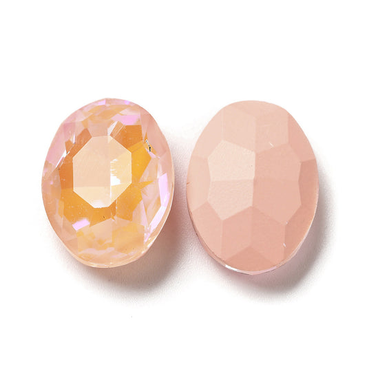 Kinesisk strass - Oval Light Peach Shine  18x13mm 1styck