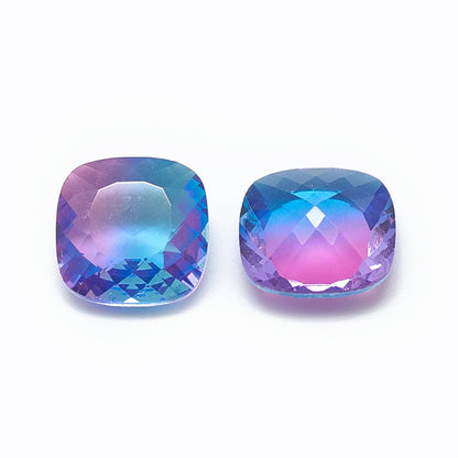 Kinesisk strass - Cushion Square Sapphire/Fuchsia 12mm 1styck