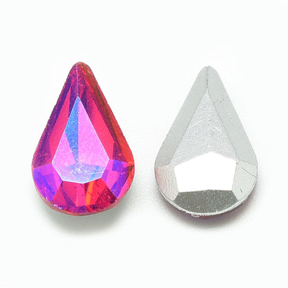 Kinesisk strass - Teardrop Blue/Red Shimmer 13x8mm 1styck