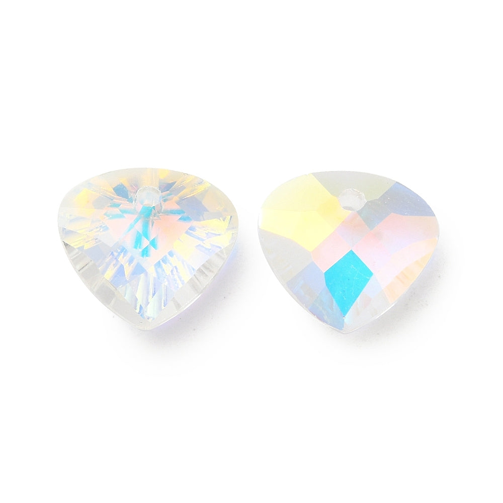 Facetterade glaspärlor - Teardrop Shimmer Light blue 12x13mm, 1 styck