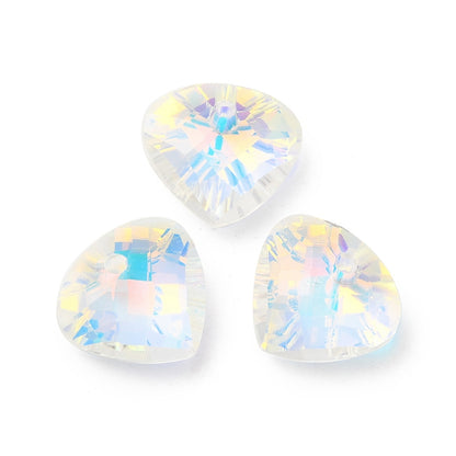 Facetterade glaspärlor - Teardrop Shimmer Light blue 12x13mm, 1 styck