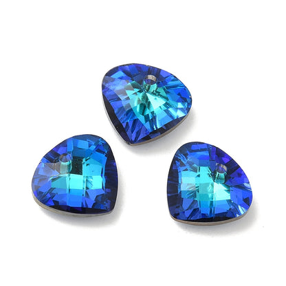 Facetterade glaspärlor - Teardrop Shimmer Dark blue 12x13mm, 1 styck