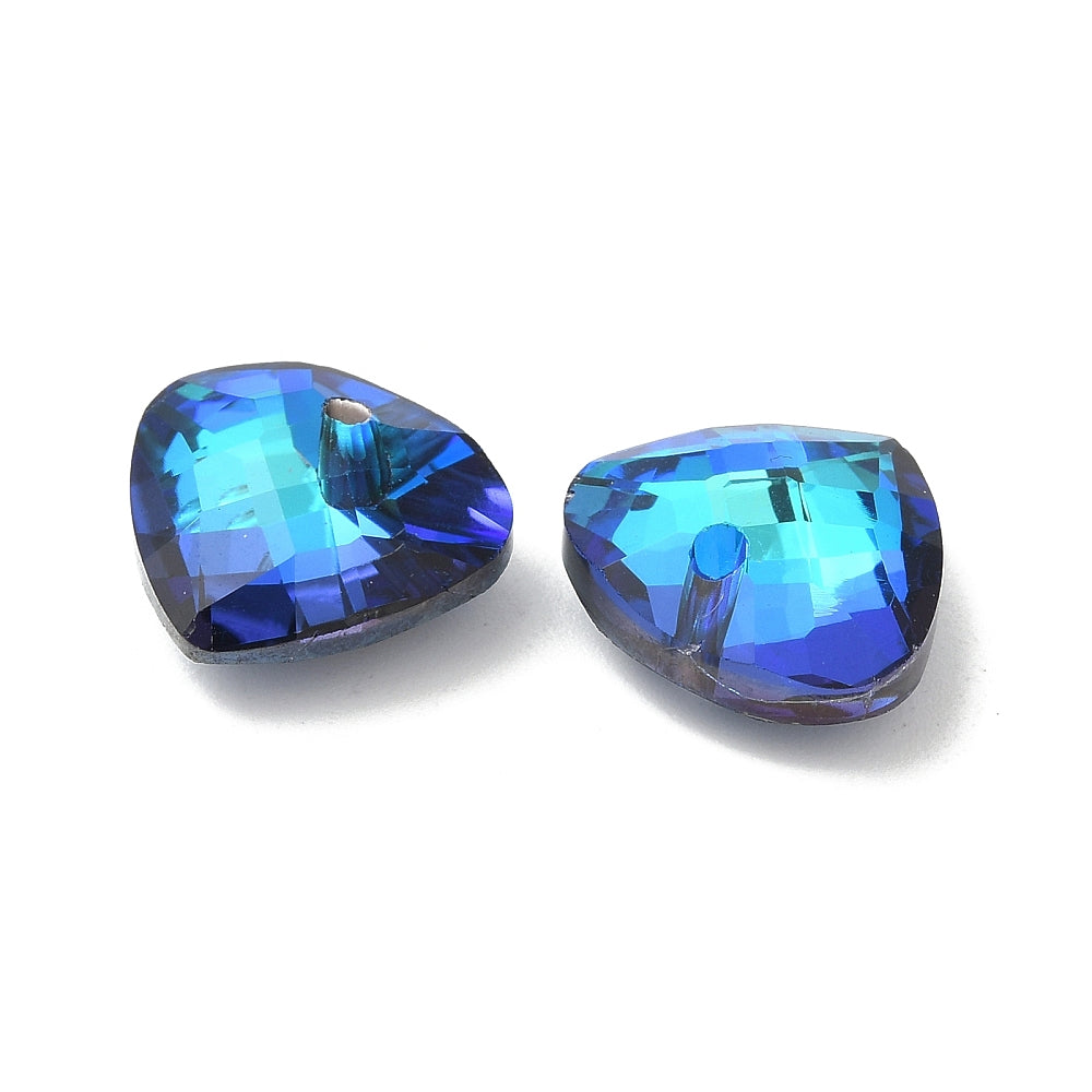 Facetterade glaspärlor - Teardrop Shimmer Dark blue 12x13mm, 1 styck