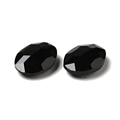 Kinesisk strass - Oval  Black 18x13mm 1styck