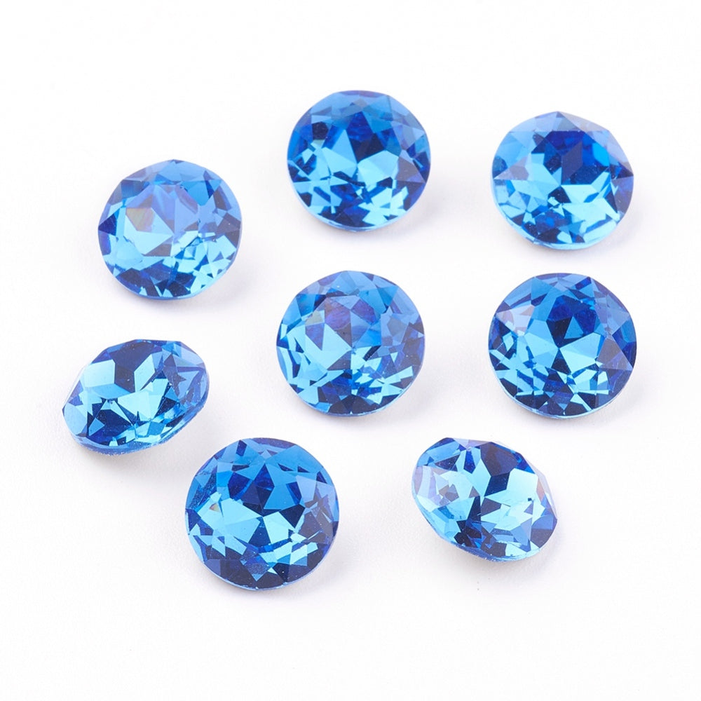 Kinesisk strass- Round stone Sapphire 8mm 1styck