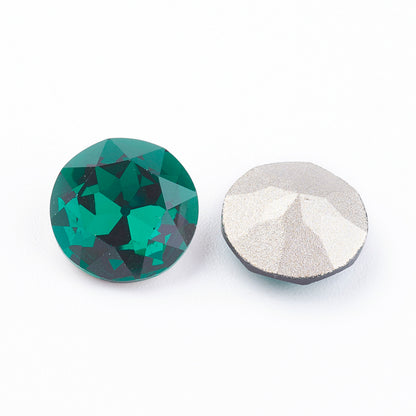 Kinesisk strass- Round stone Emerald 8mm 1styck