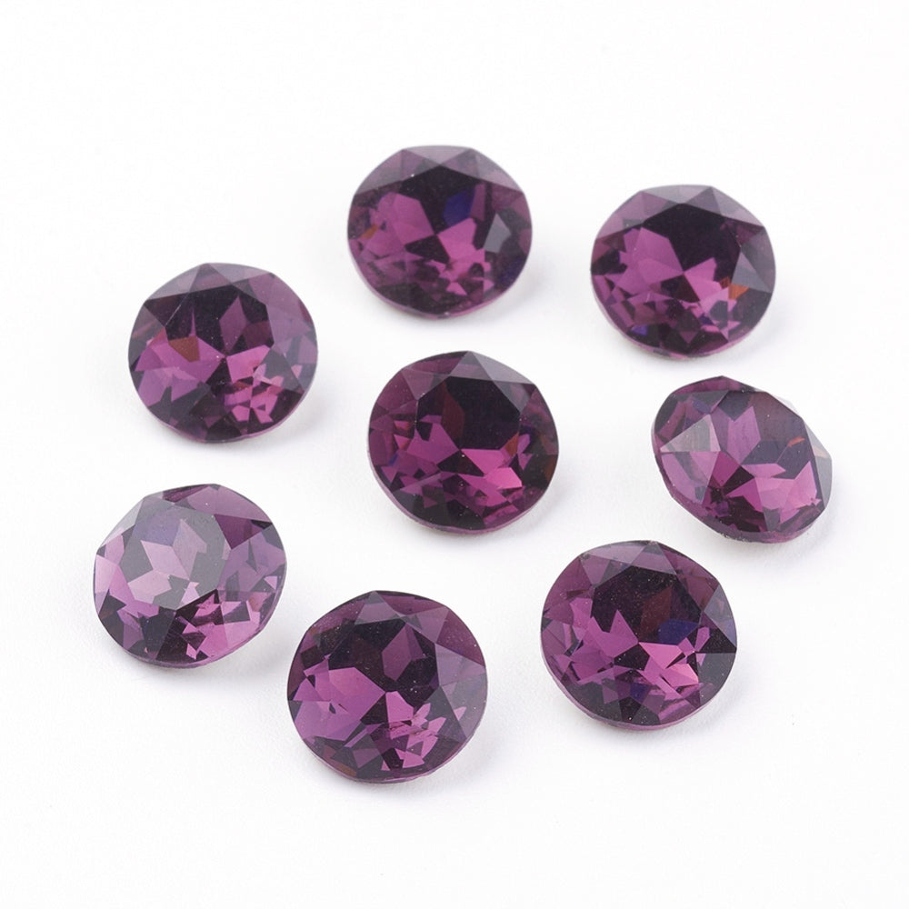 Kinesisk strass- Round stone Amethyst 8mm 1styck