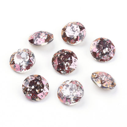 Kinesisk strass- Round stone Rose patina 10mm 1styck