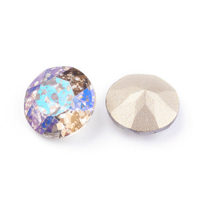 Kinesisk strass- Round stone Blue patina 10mm 1styck