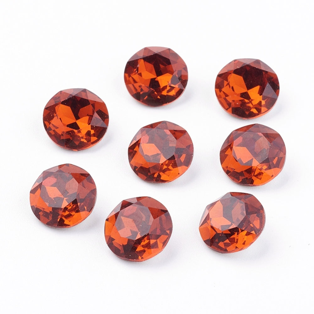 Kinesisk strass- Round stone Tangerine 10mm 1styck