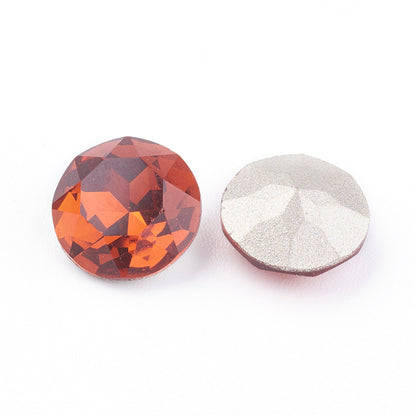 Kinesisk strass- Round stone Tangerine 10mm 1styck