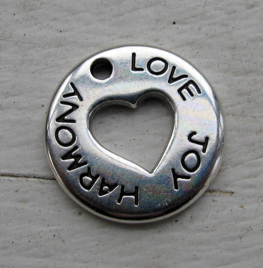 Berlock silverfärgad - Love Joy Harmony 20mm 1 styck