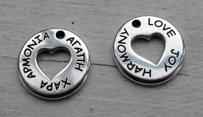 Berlock silverfärgad - Love Joy Harmony 20mm 1 styck