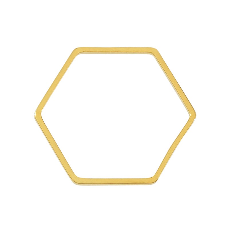 Hexagon 24k guldpläterad - 12 mm 1 styck