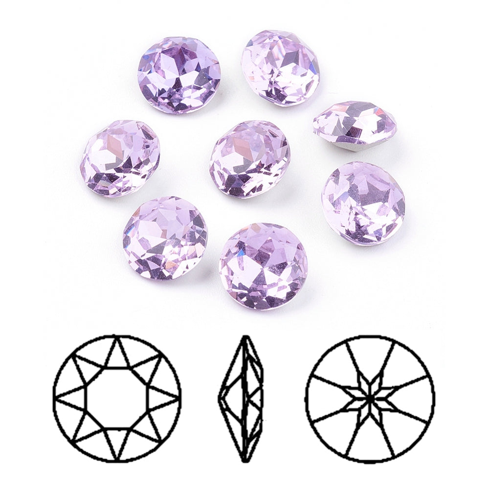 Kinesisk strass- Round stone Violet  10mm 1styck