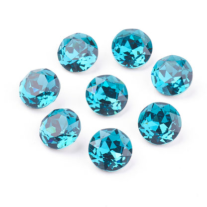 Kinesisk strass- Round stone Indicolite, 10mm 1styck