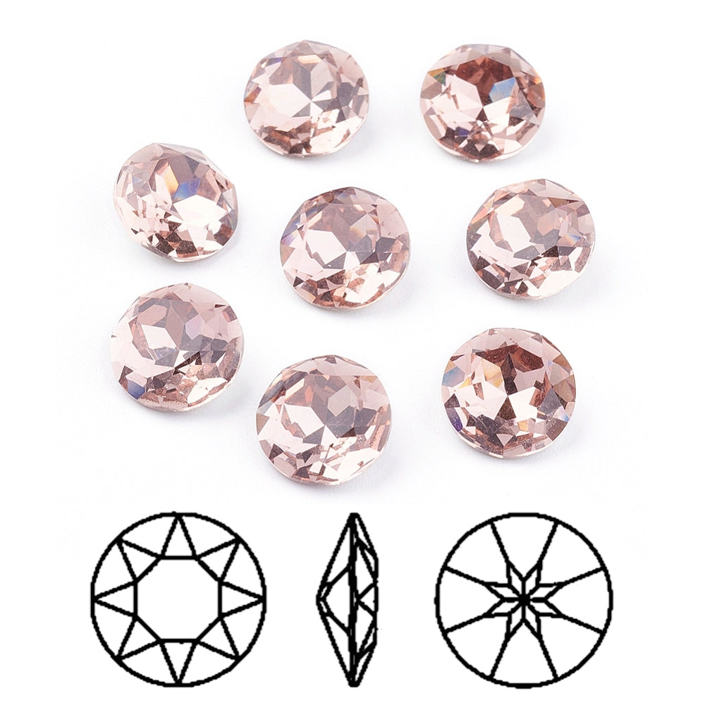 Kinesisk strass- Round stone Vintage Rose, 10mm 1styck