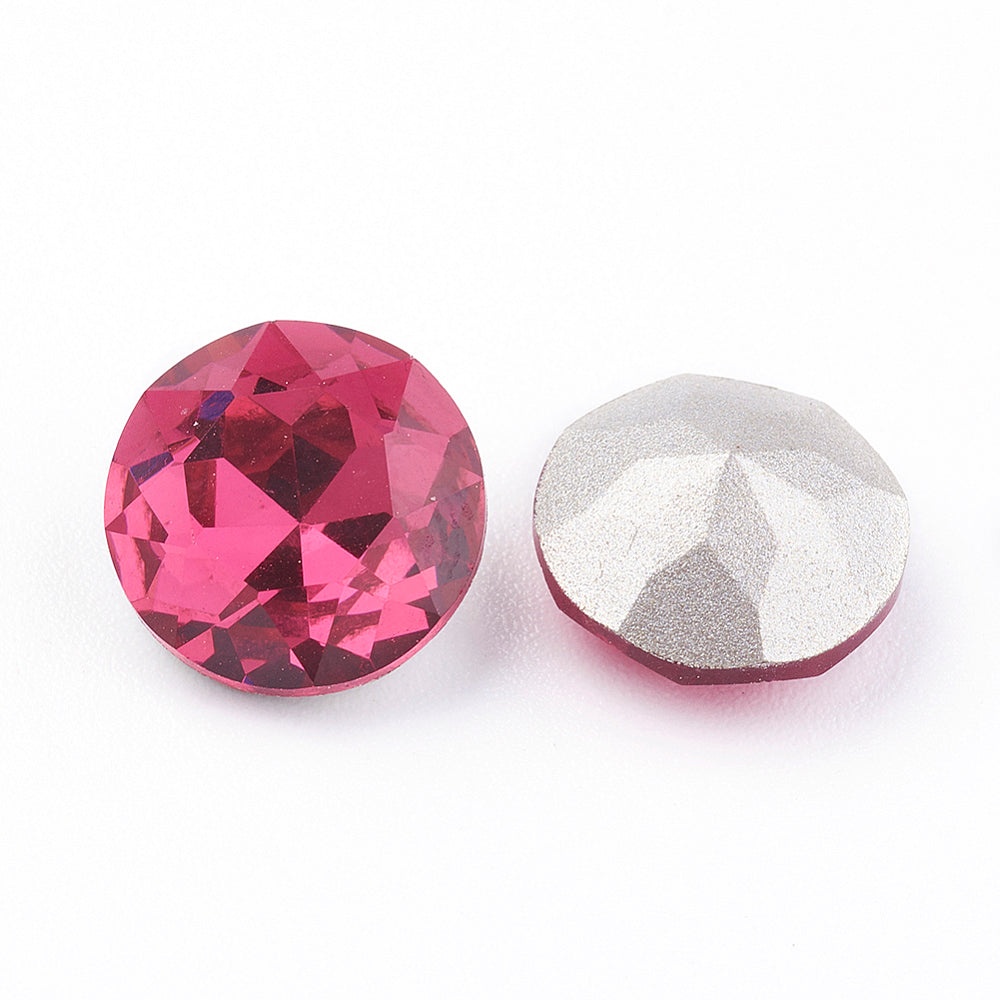 Kinesisk strass- Round stone Fuchsia, 10mm 1styck