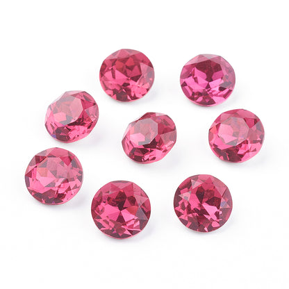 Kinesisk strass- Round stone Fuchsia, 10mm 1styck