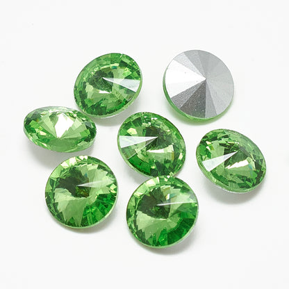 Kinesisk strass- Rivoli Peridot 10mm 1styck