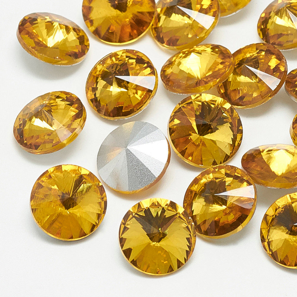 Kinesisk strass- Rivoli Topaz 10mm 1styck