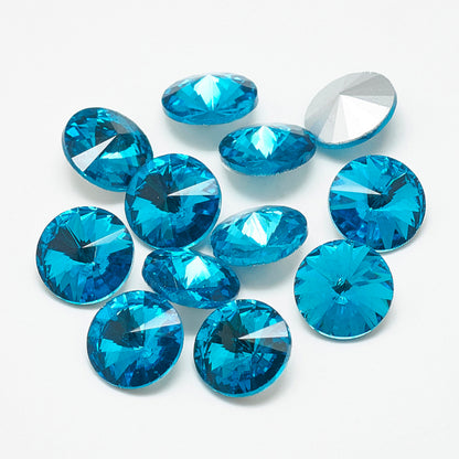 Kinesisk strass- Rivoli Aquamarine 10mm 1styck