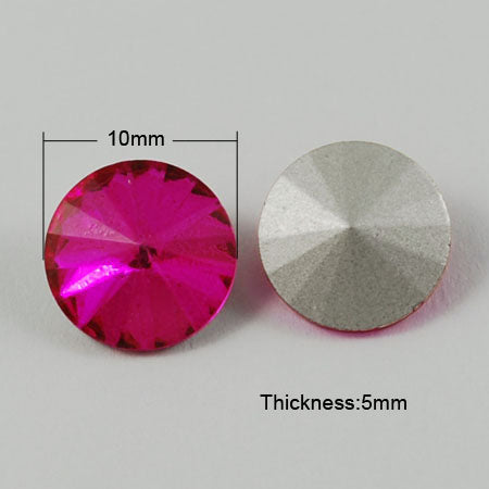 Kinesisk strass- Rivoli Deep pink 10mm 1styck