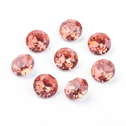 Kinesisk strass- Round stone Padparadscha 8mm 1styck