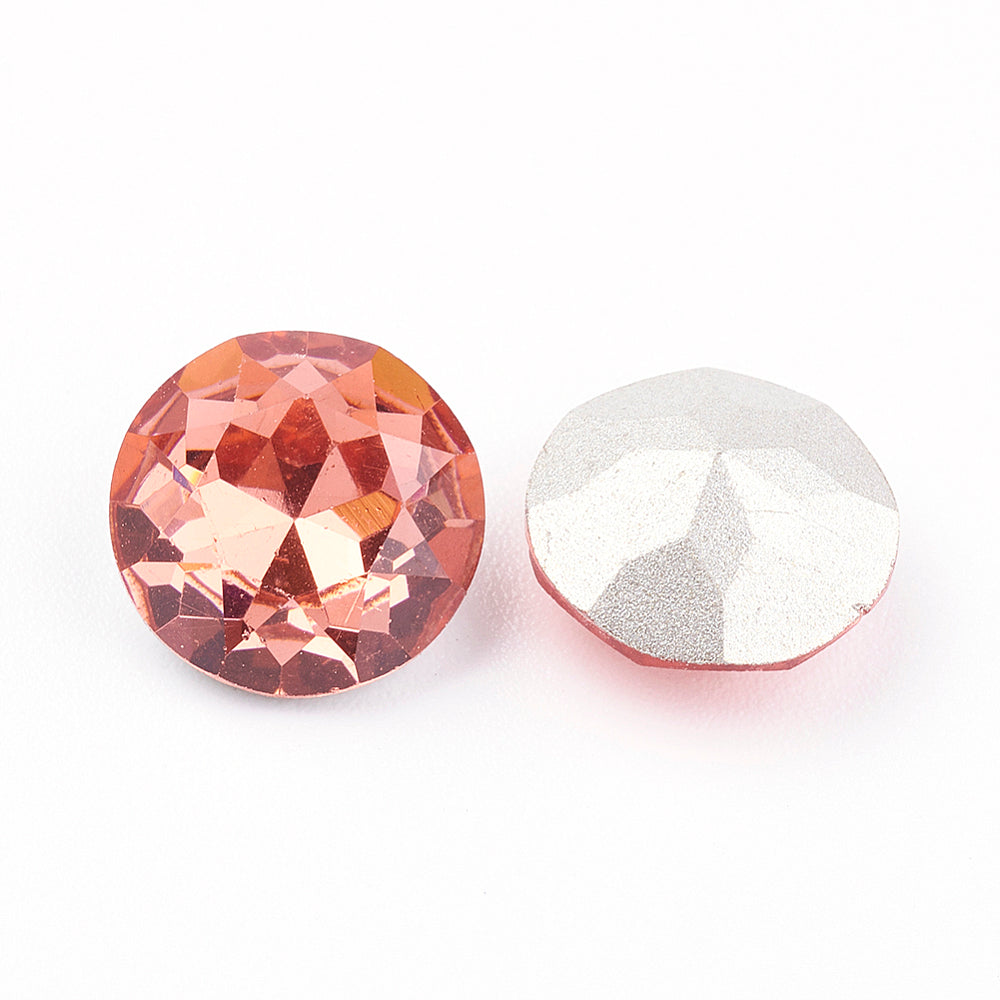 Kinesisk strass- Round stone Padparadscha 8mm 1styck