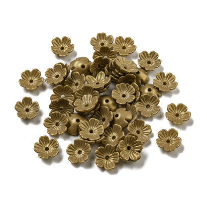 Pärlhattar akryl - Blomma Camel Lyster 10mm, 5 gram