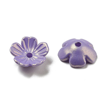 Pärlhattar akryl - Blomma Medium Purple Lyster 10mm, 5 gram