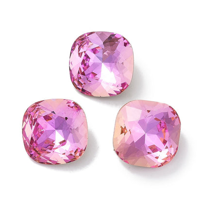 Kinesisk strass - Square Lyster Pink 10mm 1styck