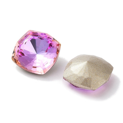 Kinesisk strass - Square Lyster Violet Rose 10mm 1styck