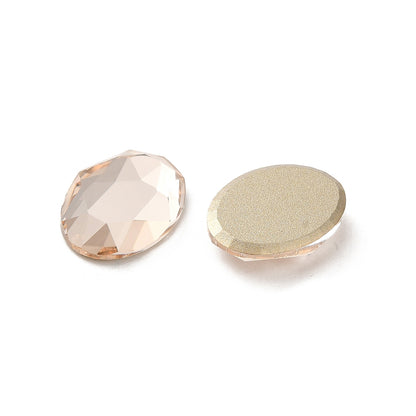 Flatbacks cabochoner - Oval, facetterad Light Peach 14x10mm1 styck