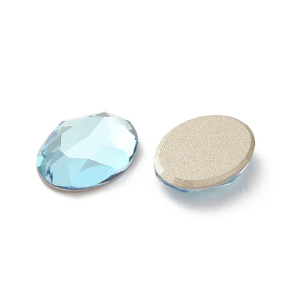 Flatbacks cabochoner - Oval, facetterad Light Azore 14x10mm1 styck