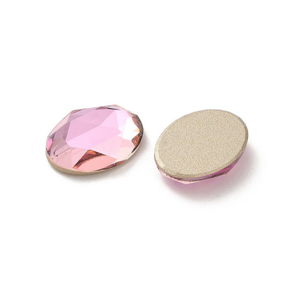 Flatbacks cabochoner - Oval, facetterad Light Rose 14x10mm1 styck