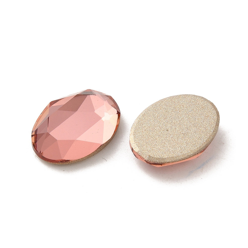 Flatbacks cabochoner - Oval, facetterad Padparadscha, 14x10mm1 styck