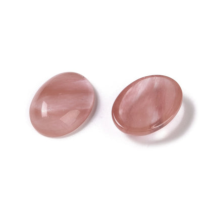 Cabochon Cherry Qvarts imitation - Rosa Oval 18x13mm 1 styck